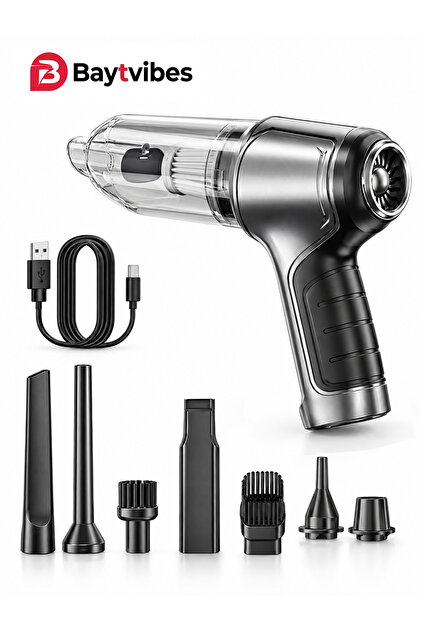 Handheld Car Vacuum Cleaner Wireless Blow Suction 2 In 1 12000Pa Powerful Suction 4000mAh Rechargeable Battery USB Type C Charging Multi Nozzles 5 Working Modes Portable Mini Vacuum