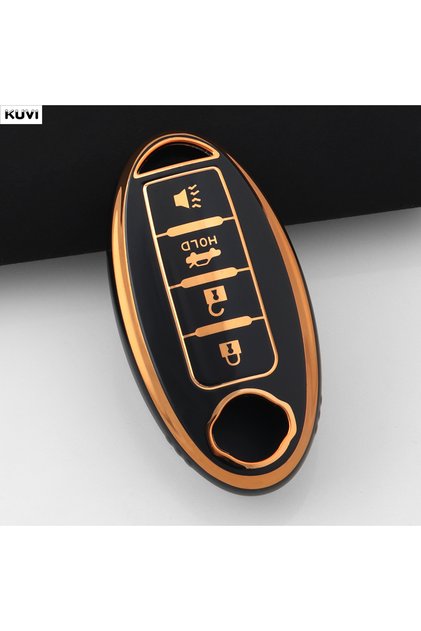 Black Kuvi 4 Buttons TPU Car Key Case Cover Shell Fob For NISSAN Maxima Altima Versa Sentra Sunny Sy