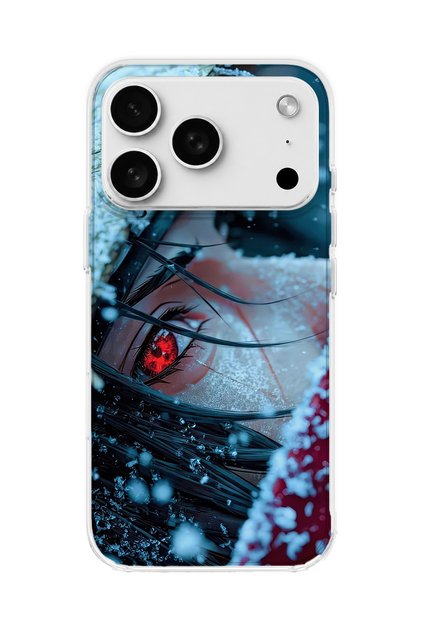 iPhone 18 Pro Max Compatible Anime Red Eye Printed Transparent Phone Case