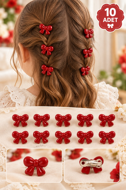 Hair Clip with Ribbon Pattern, 10 Pieces