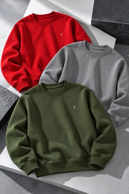 Women's Crew Neck Seasonal 3-Piece Sweatshirt