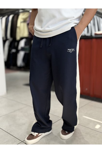 Lacivert Yanı Parça Şeritli Baggy Eşofman WE-5138