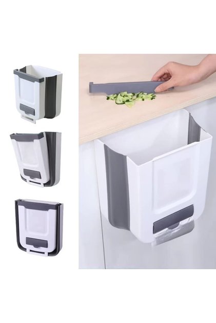 Trash Can - Small Compact Garbage Can for Kitchen Toilet Bathroom Living Room, Storage Box for Trash Bag Multifunctional (With 1 Invisible Hook)