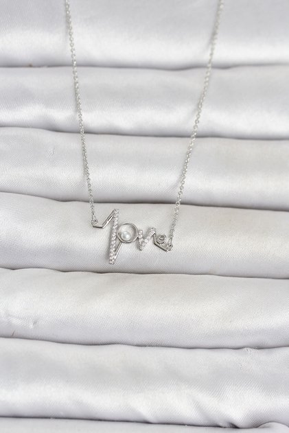 Brass Silver Color Heart Rhythm Model Women's Necklace