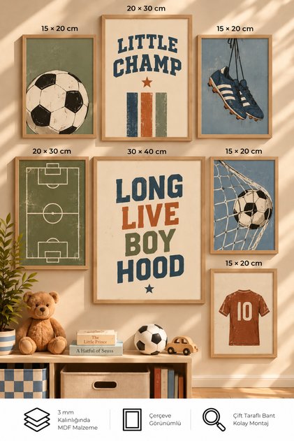 7-Piece Frame-Looking Modern Painting Set |   Children's Room - Sports Themed |   Living Room, Office, Kitchen and Study Room Wall Decor