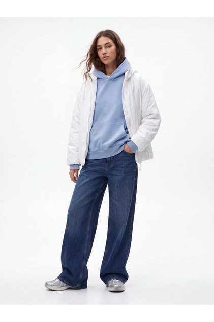 Relaxed Fit Inflatable Hooded White Coat