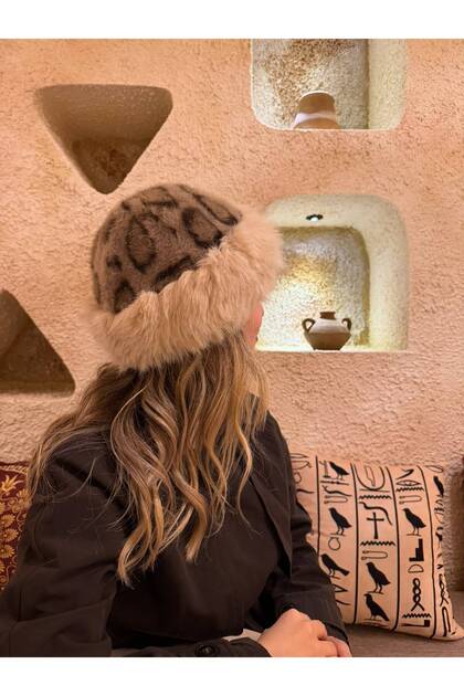 LEOPAR desenli BERE kışlık- PELUŞ kışlık bere