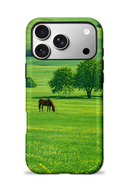 Compatible with iPhone 17 Pro - Free Horse, Double Layer Cover, Glossy Surface Protective Case