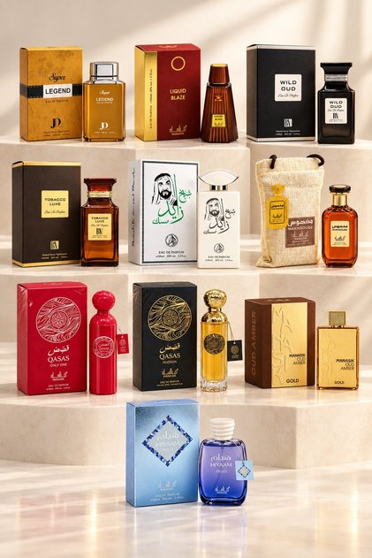 Σετ 10 αραβικών αρωμάτων 10x100 ml – Amber Royal: Hiyaam Frost, Liquid Blaze, Makhsouse …