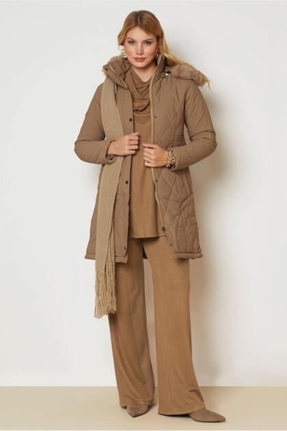 Hooded Quilted Coat 90668