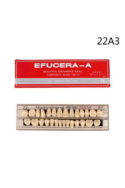 22A3 28 Teeth/set Resin Denture Teeth 3d Shade Guide Color Comparator Mirror Dentistry Cold Light Te