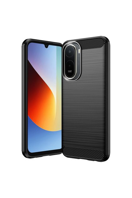 Case Compatible with Xiaomi Redmi A7 Pro Carbon Fiber Pattern Protective Back Cover Black