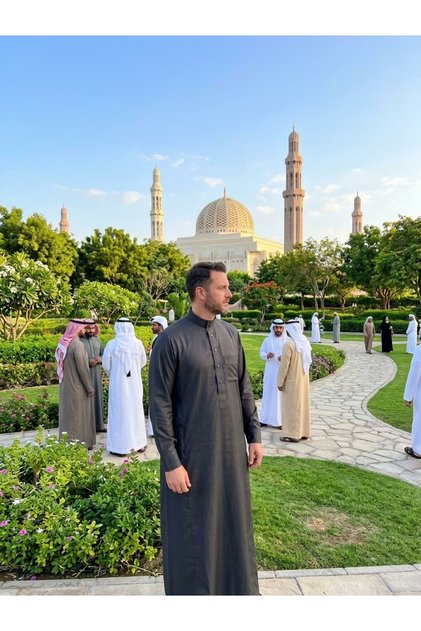 (Fistan) Models, Often Preferred for Hajj, Umrah and Daily Worship/Wear, Men's Collar Stripe Judge Collar Celabiye
