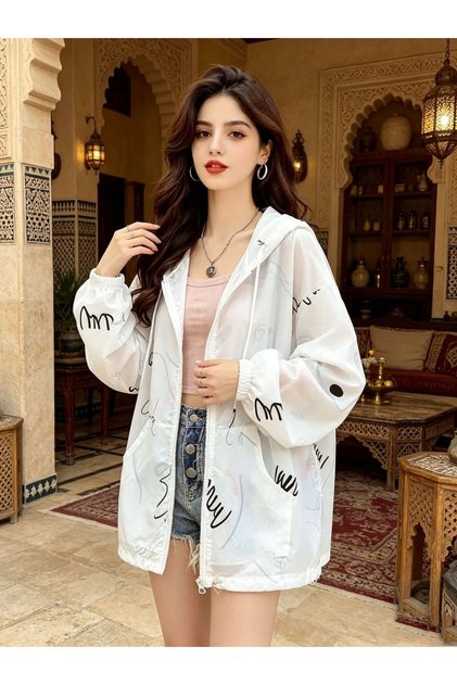 كيمونو نسائي بقصة عادية / معطف واقي من الشمس