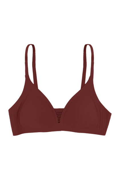 Women's Ribbed Laser Seamless Thread Detailed Padded Bra