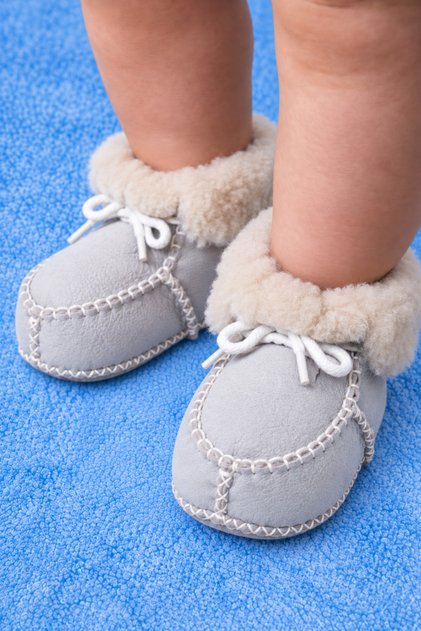 Warm Lace-Up Baby Booties with Fur Inside - Winter Home Boots