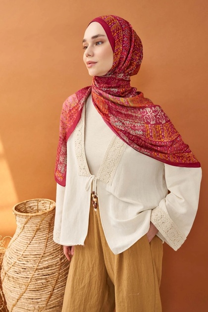 Dark Pink Riva Terra Tencel Shawl