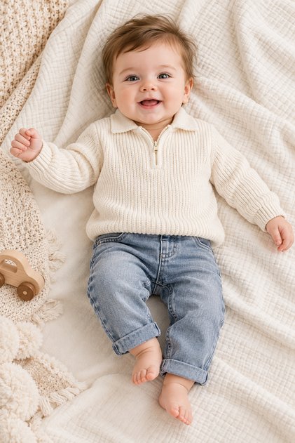 Little Oliver 2 Piece Baby Boy Knitwear & Denim Set