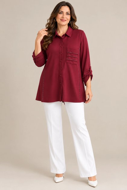 BLUZ 6116 - BORDO
