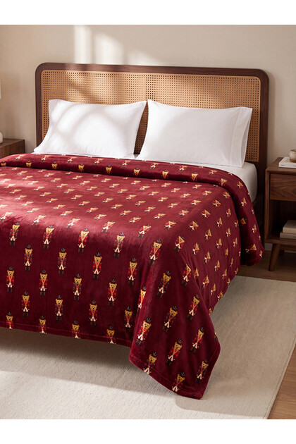 I Cute Teddy Bear Printed Double Blanket from Freezen Store