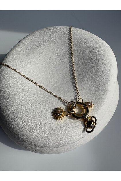 Gold Color Charm Necklace (45 cm)