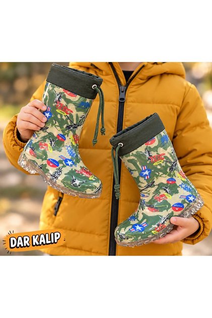 Koko Green Pvc Boys' Rain Boots Waterproof