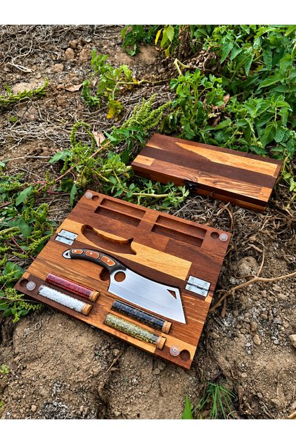 Ahşap Kamp Kutusu, Kampçı Hediye Seti, Outdoor Saklama Kutusu - 4