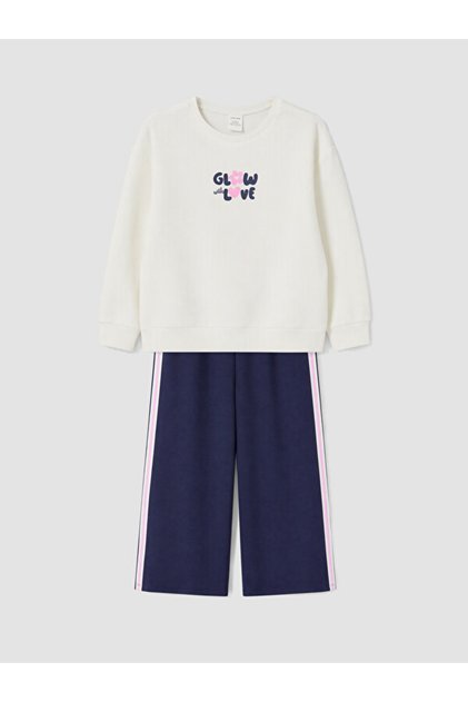 Rmz Gi̇yi̇m Farkiyla Printed Girls' Soft Touch Set