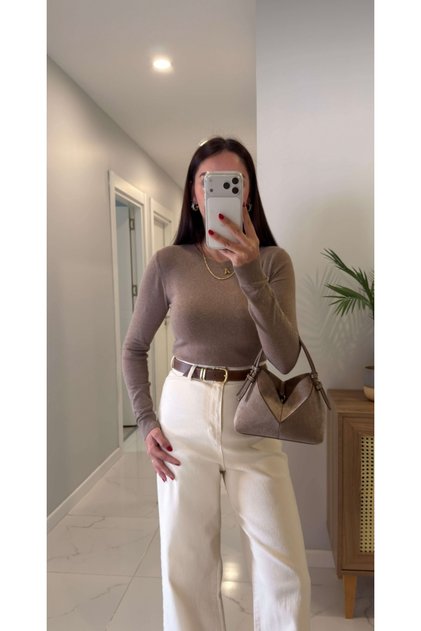 Crew Neck Cashmere Knitwear Bodysuit