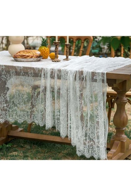 White Lace Tablecloth for Rectangular Tables,Vintage Wedding and Party Decor,60 x 84 Inch