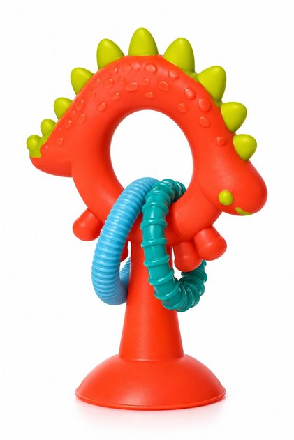 Manhattan Toys Stick-A-Saurus Silicone Teether & Rattle Assorted - 0m+