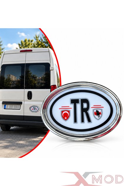 Auto Car Tr Logo with Chrome Frame Adhesive Suitable for All Vehicles