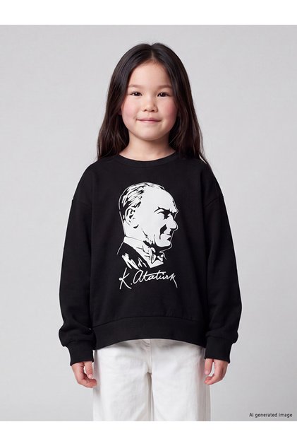 I Ataturk Printed Thick Sweatshirt for Girls from Freezen Store