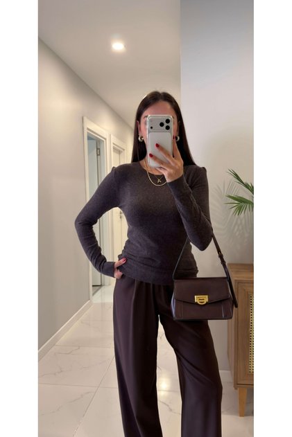 Crew Neck Cashmere Knitwear Bodysuit