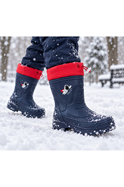 Children's Wool-Lined Waterproof Snow and Rain Boots