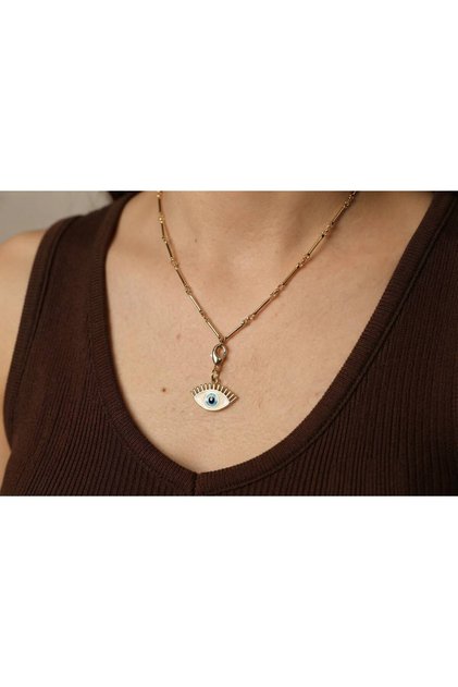 1St Quality Women's Stainless Steel Necklace with Eye Detail