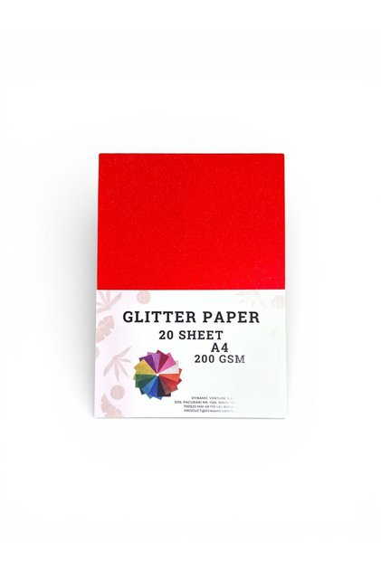 Set 20 Foi Carton Glitter A4 – 200 g/mp, Hârtie Decorativă Strălucitoare pentru Hobby și Craft