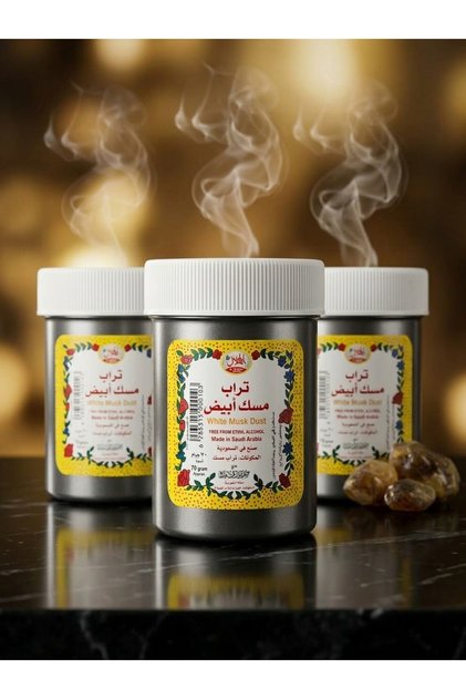 "Golden Trio Show!" Pack of 3 White Musk Powder - Authentic Luxury Fragrance for Incense and Incense Making"