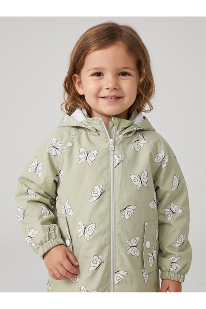 Girl's Butterfly Patterned Raincoat