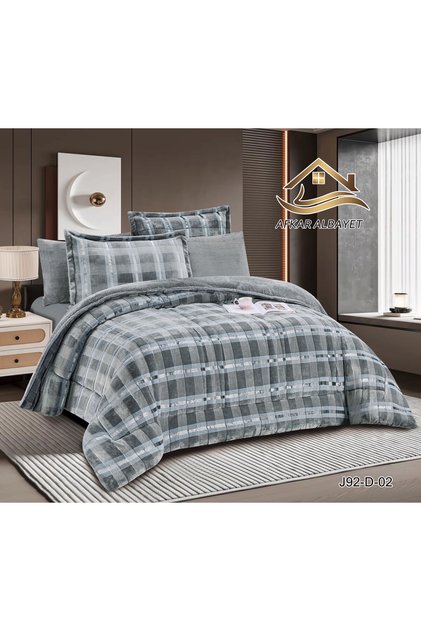 Lavender Winter Nefren 6 Piece Rabbit Fur Soft and Velvet Luxury Bedspread