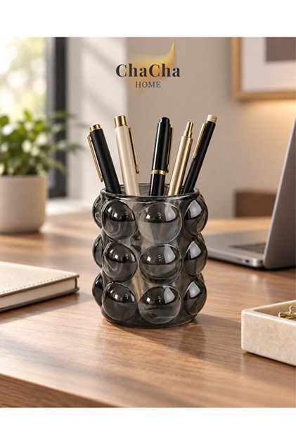 Bubble Glass Cup & Candle Holder & Brush & Pen Holder with Tip