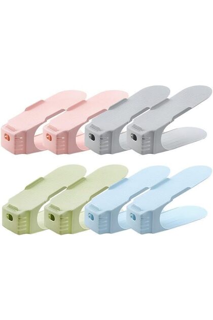 Adjustable Shoe Slots Organizer,Pack of 8,Space Saving Double Deck Shoe Rack for Closet Organization