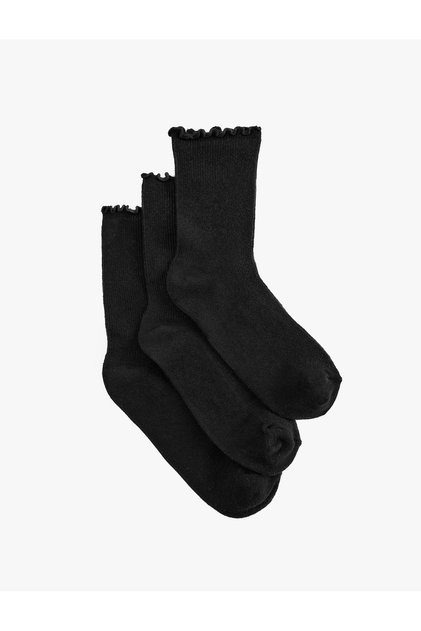 Cotton 3-Piece Ruffled Socks Set