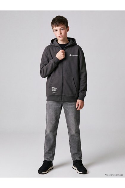 I Thick Playstation Printed Boys' Zipper Sweatshirt from Freezen Store