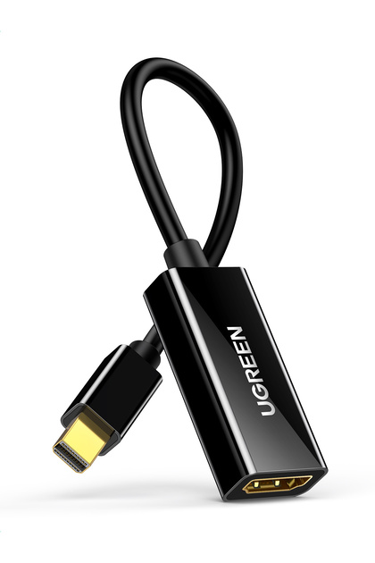 محول من منفذ Mini DisplayPort إلى HDMI، بدقة 1080 بكسل و60 هرتز، أسود اللون