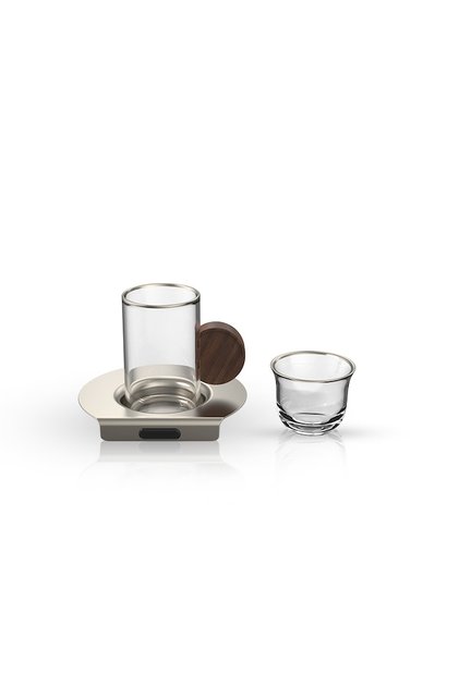 Tavolo18-Piece Matte Nickel Dark Wood Bowl Set