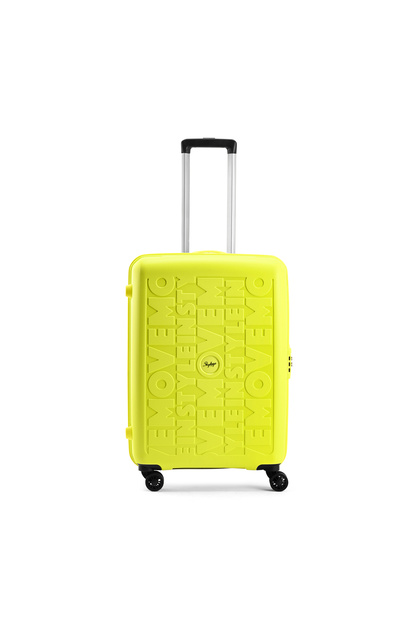 Play Check-in 24 Inch Polypropylene(PP), 4 Spinner Double Wheel Trolley Bags for Travel, Hard Case Lightweight Bag with TSA Lock, Tough Suitcase for Travel (Medium), Lime Green