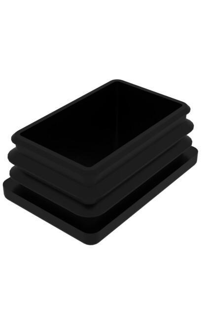 40x60 Mm Profil İçin Kademeli İçe Geçme Profil Tapası, Profil Kapak, Profil Tapa Siyah