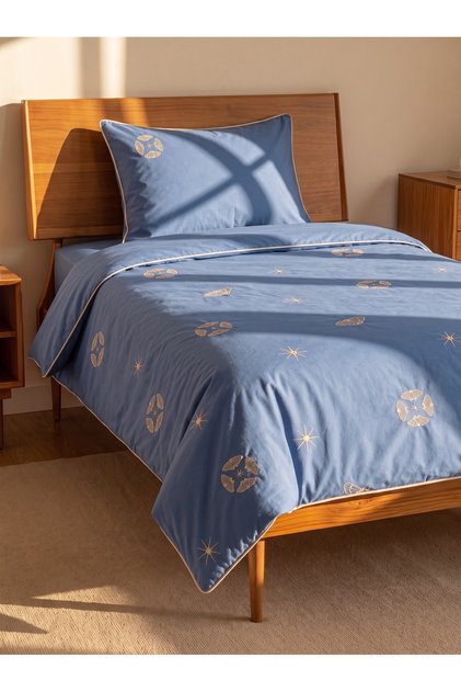 Mariposa 3 Piece 100% Cotton Embroidered Single Duvet Cover Set