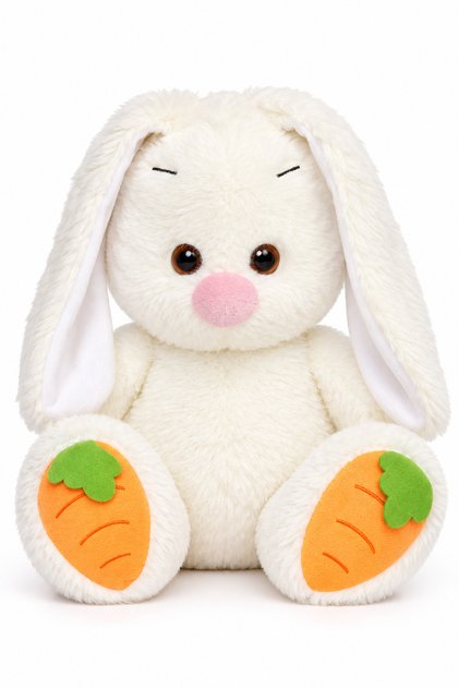 40 cm Plush Rabbit Toy – White Rabbit with Carrot Detail, Adorable Gift and Sleeping Companion